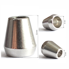 ASE1250025 Наконечник для шнура металлический, отв. 5 мм, 12х12 мм (1 место 1 деталь) никель 