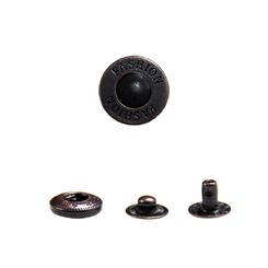 ASNSP0224L+486 Кнопка пружинный контакт c лого FASHION 15 мм (1 место 4 упак.по 1000шт.) черная медь