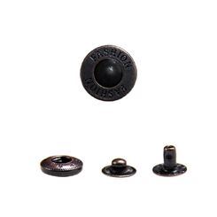 ASNSP0224L+486 Кнопка пружинный контакт 15 мм,  c лого FASHION, черная медь