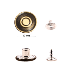 JBS27LWF09 Джинсовая пуговица 17 мм, зеркальный антик