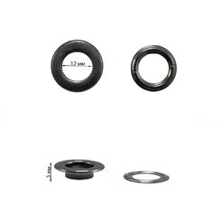 E#22*12 Люверс12 мм, черный никель