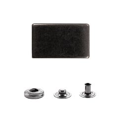 XQX9593+486 Кнопка краевая пружинный контакт  20 мм (1шт. из 4 частей) черный никель