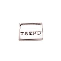  Металлический лейбл пришивной с лого TREND 15х15 мм (1 место 1000шт.) зеркальный никель