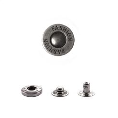 ASNSP0224L+486 Кнопка пружинный контакт 15 мм,  c лого FASHION, старое серебро